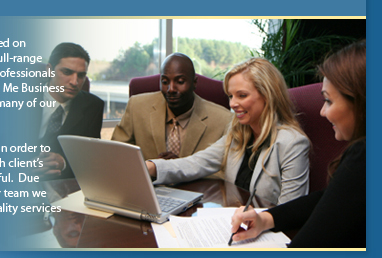 image of multicultural business people around a laptop